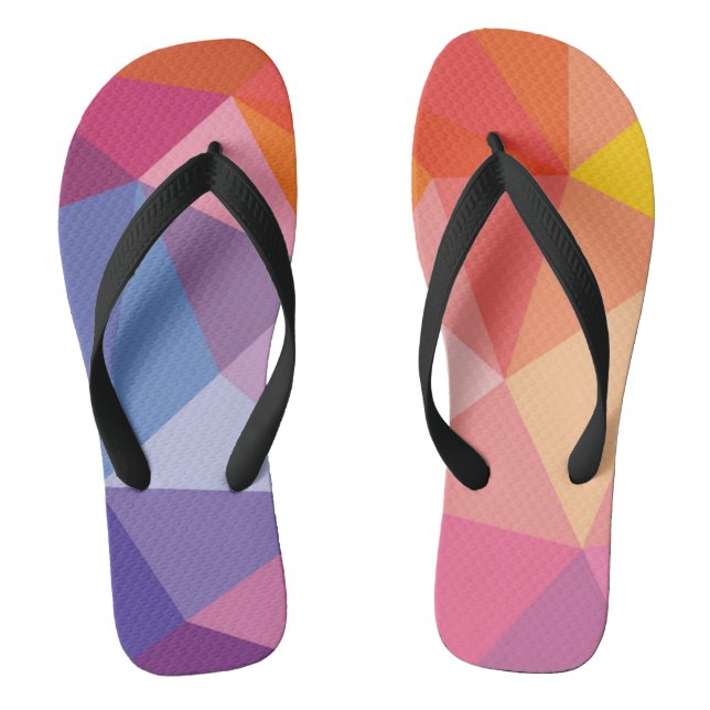 Colourful Abstract Triangle Pattern Flip Flops (Footbed)