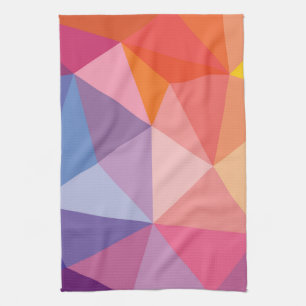 Colourful Abstract Triangle Pattern Tea Towel