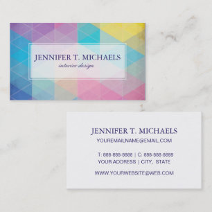 Colourful abstract triangles background business card