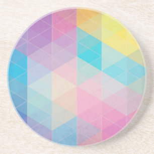 Colourful abstract triangles background coaster