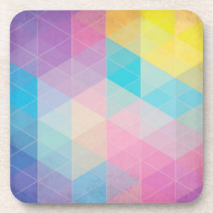 Colourful abstract triangles background coaster