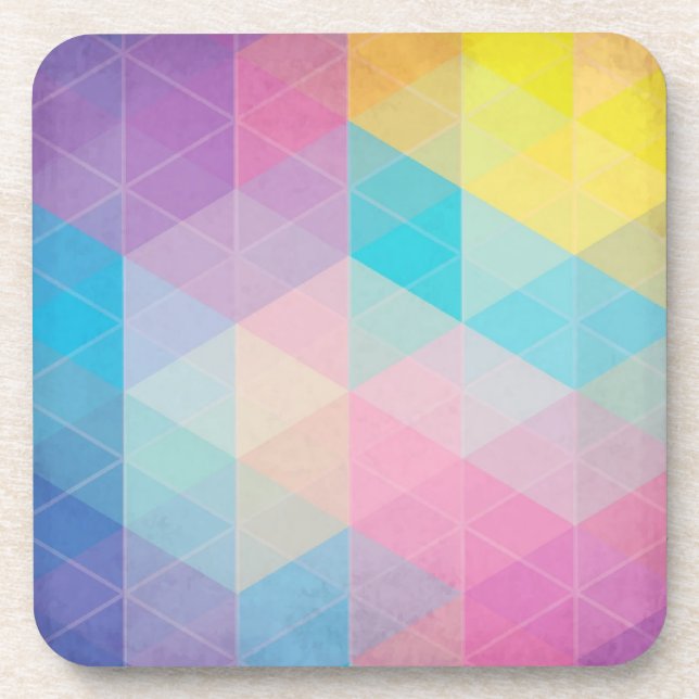 Colourful abstract triangles background coaster (Front)