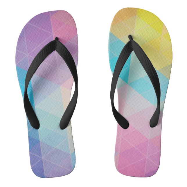 Colourful abstract triangles background flip flops (Footbed)