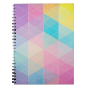 Colourful abstract triangles background notebook