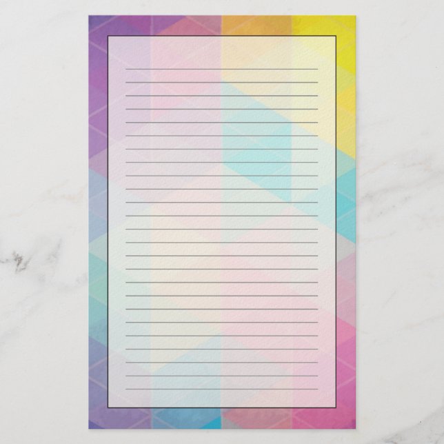 Colourful abstract triangles background stationery (Front)