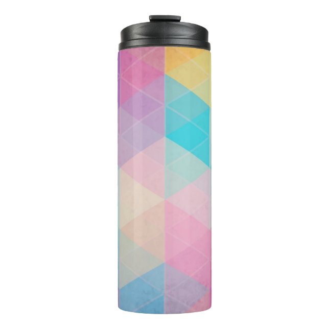 Colourful abstract triangles background thermal tumbler (Front)