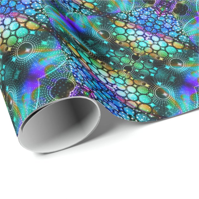 Colourful Abstract Trippy Kaleidoscope Pattern Wrapping Paper (Roll Corner)