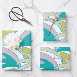Colourful Abstract Tropical Leaves  Wrapping Paper Sheet