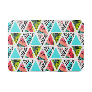 Colourful Abstract Tropical Pattern Bath Mat