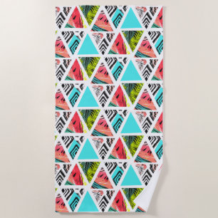 Colourful Abstract Tropical Pattern Beach Towel