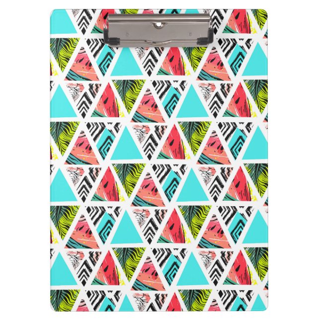 Colourful Abstract Tropical Pattern Clipboard (Front)