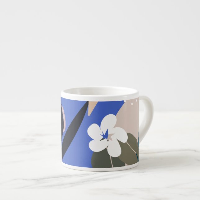 Colourful abstract tropical pattern espresso cup (Front Right)