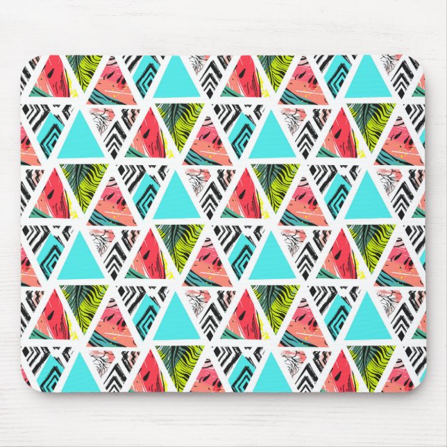 Colourful Abstract Tropical Pattern Mouse Mat (Front)