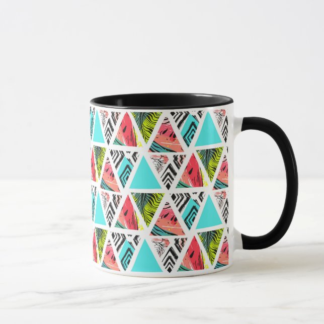 Colourful Abstract Tropical Pattern Mug (Right)