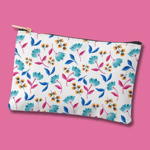 Colourful abstract tulip floral accessory pouch