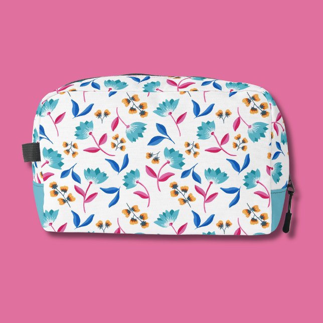 Colourful abstract tulip floral dopp kit (Colourful abstract tulip floral toiletry bag)
