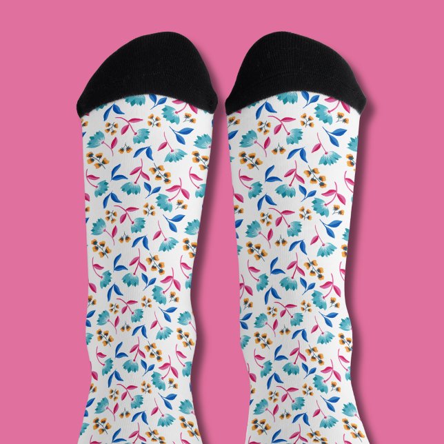 Colourful abstract tulip floral socks (Modern Abstract Floral Personalized socks)