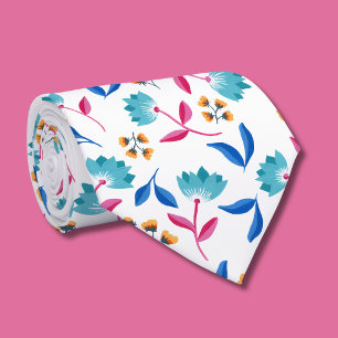 Colourful abstract tulip floral tie