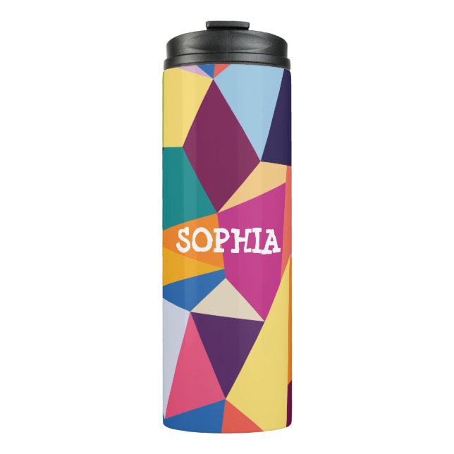 Colourful Abstract Tumbler with Name (Front)