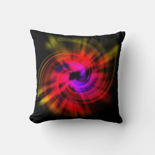Colourful Abstract Twirl Pillow (Front)
