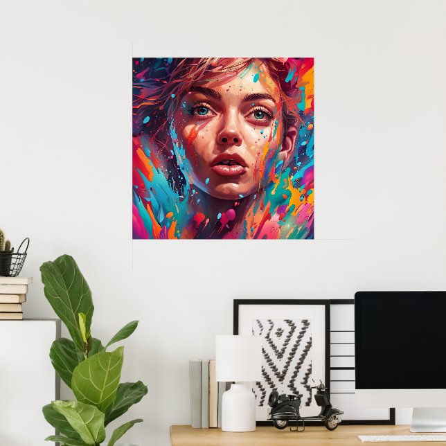 Colourful Abstract Vibrant Illustration  Poster (Home Office)