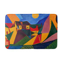 Colourful abstract village