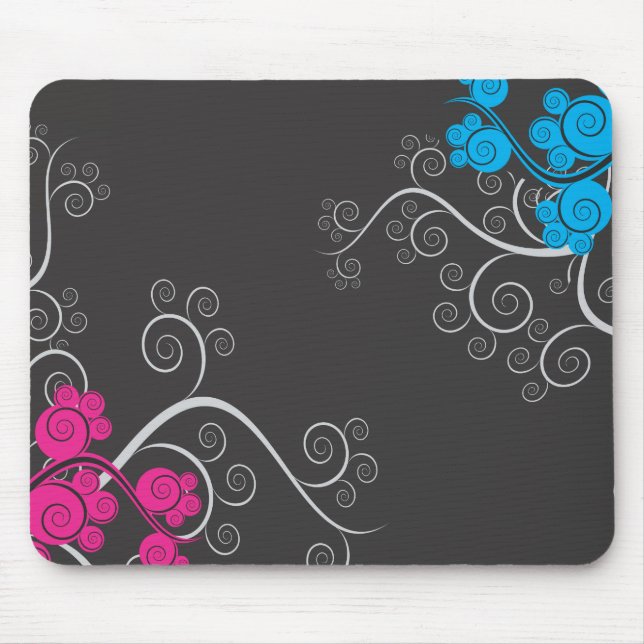 Colourful Abstract Vines Mouse Mat (Front)