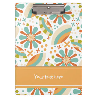 Colourful abstract vintage design with flowers clipboard