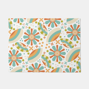 Colourful abstract vintage design with flowers doormat