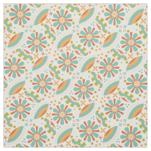 Colourful abstract vintage design with flowers fabric