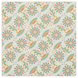 Colourful abstract vintage design with flowers fabric