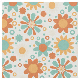 Colourful abstract vintage design with flowers fabric