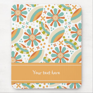 Colourful abstract vintage design with flowers mouse mat