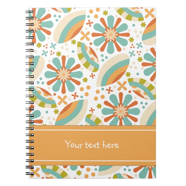 Colourful abstract vintage design with flowers notebook (Front)