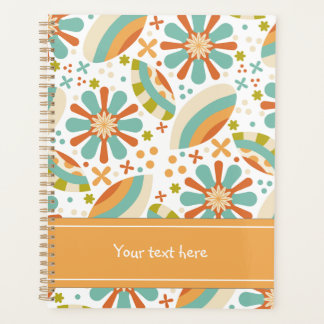 Colourful abstract vintage design with flowers planner
