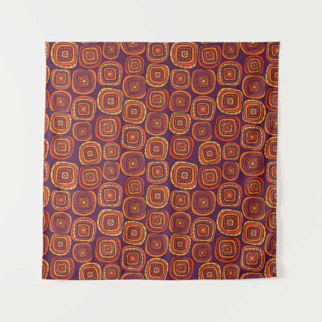 Colourful abstract, vintage seamless pattern. tapestry (Front)