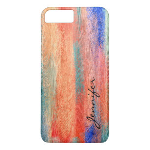 Colourful Abstract Vintage Wood Grain #4 iPhone 8 Plus/7 Plus Case