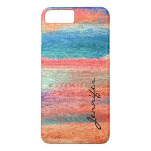 Colourful Abstract Vintage Wood Grain iPhone 8 Plus/7 Plus Case