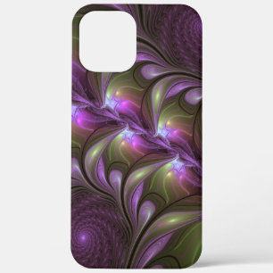 Colourful Abstract Violet Purple Khaki Fractal Art iPhone 12 Pro Max Case