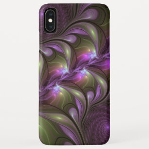Colourful Abstract Violet Purple Khaki Fractal Art iPhone XS Max Case