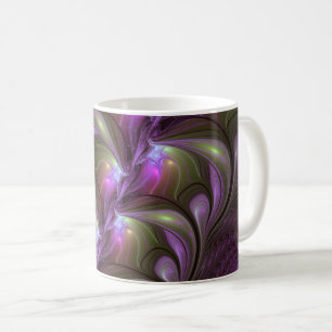 Colourful Abstract Violet Purple Khaki Fractal Art Coffee Mug