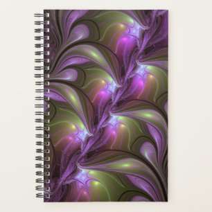 Colourful Abstract Violet Purple Khaki Fractal Art Planner