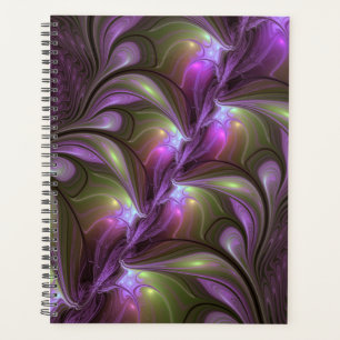 Colourful Abstract Violet Purple Khaki Fractal Art Planner