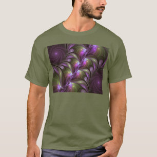 Colourful Abstract Violet Purple Khaki Fractal Art T-Shirt