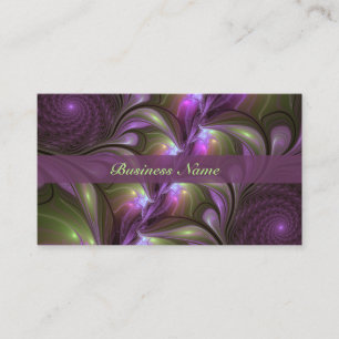 Colourful Abstract Violet Purple Khaki Fractal Nam Business Card