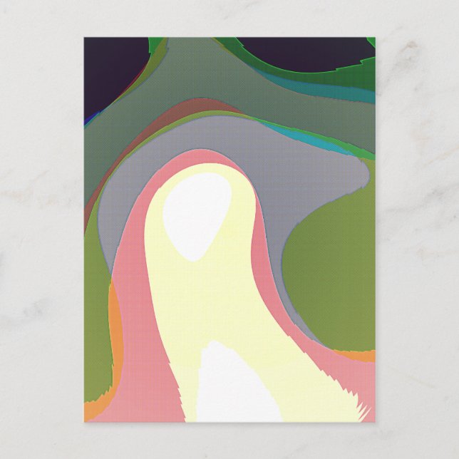Colourful Abstract Warps 208 Postcard (Front)