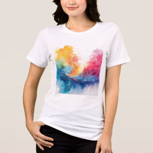 Colourful Abstract Water Art Tri-Blend Shirt