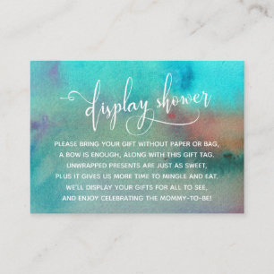Colourful Abstract Watercolor Display Shower Tag Enclosure Card