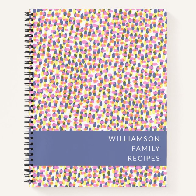 Colourful Abstract Watercolor Dots Custom Recipe Notebook (Front)