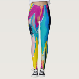 Colourful abstract, watercolor motion blur. leggings